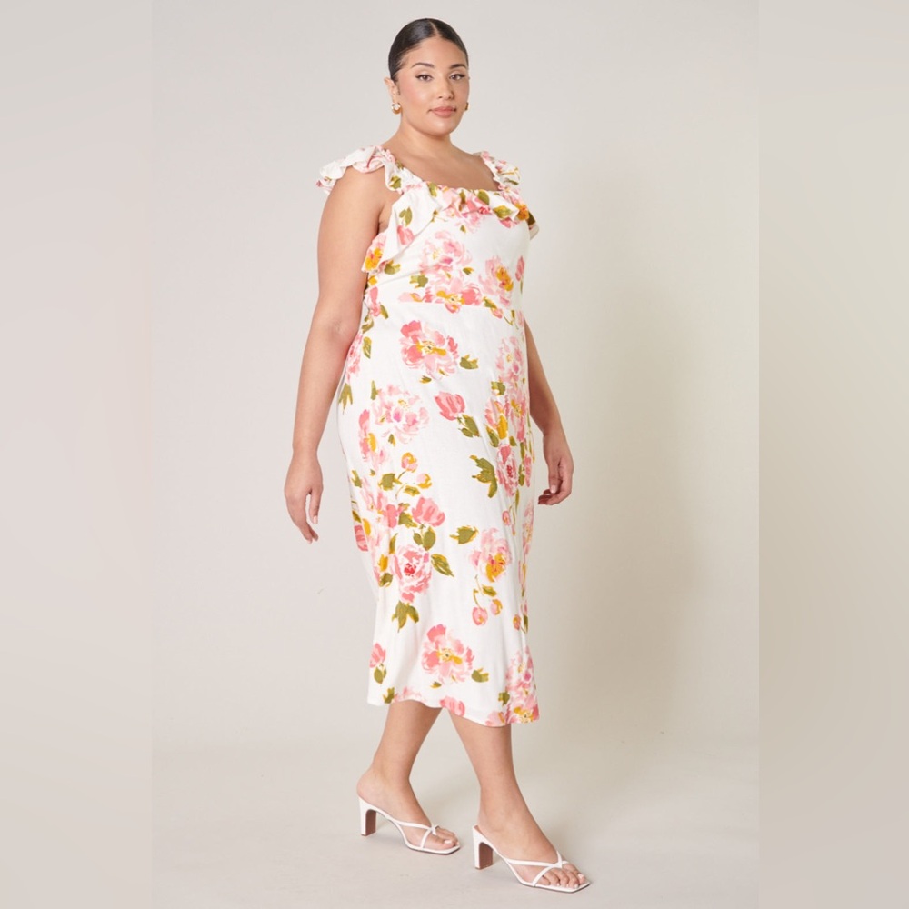 Worn Once - Sugarlips Curve Magdalena Midi Dress in Pink & W… - Picture 2 of 16